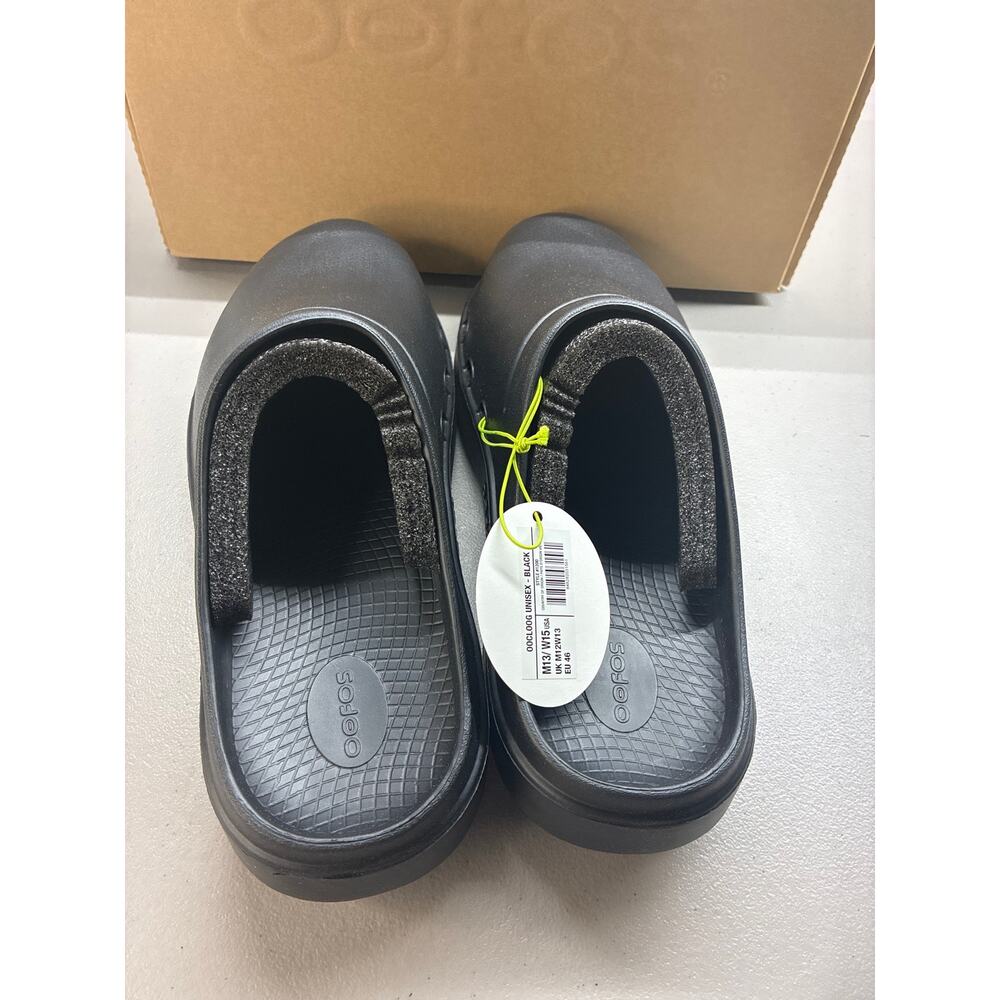 Oofos oocloog men’s size 13 black slippers slips new with box - Picture 3 of 5